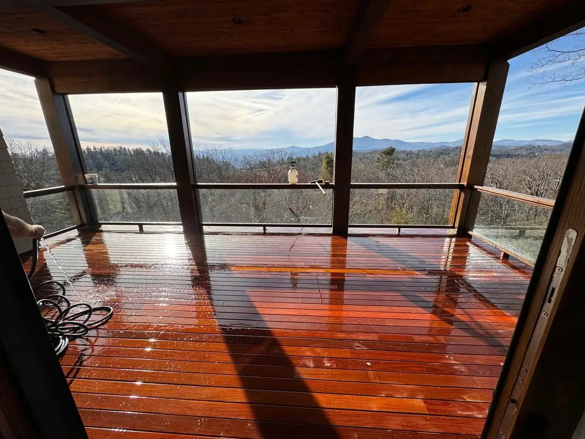 Ipe deck after cleaning