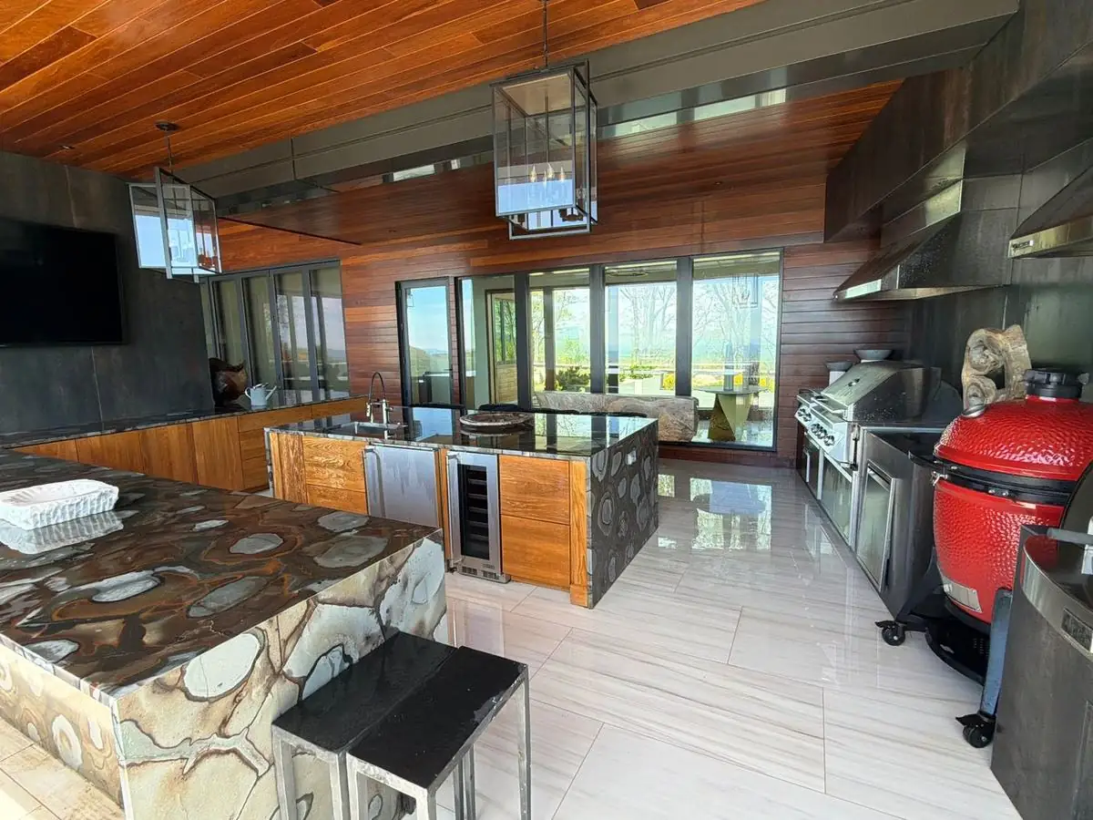 Cleaned porcelain tile floor