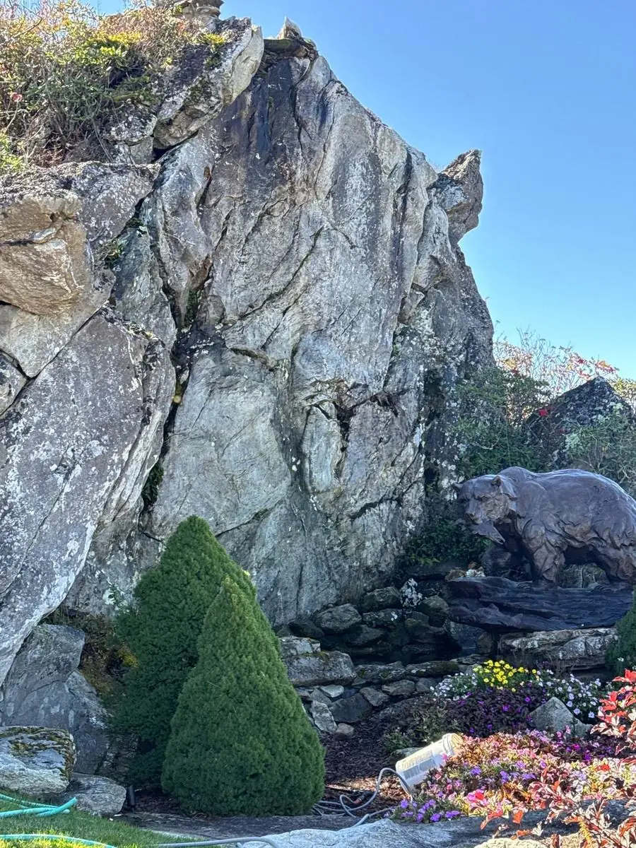 Rock waterfall after cleaning at Linville Ridge in Linville